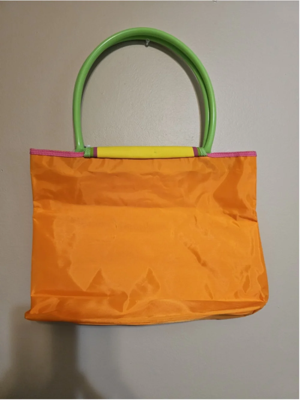 NWT 2003 Barbie Beach Tote Bag Pyramid Accessories Orange/Green Y2K Vintage Doll